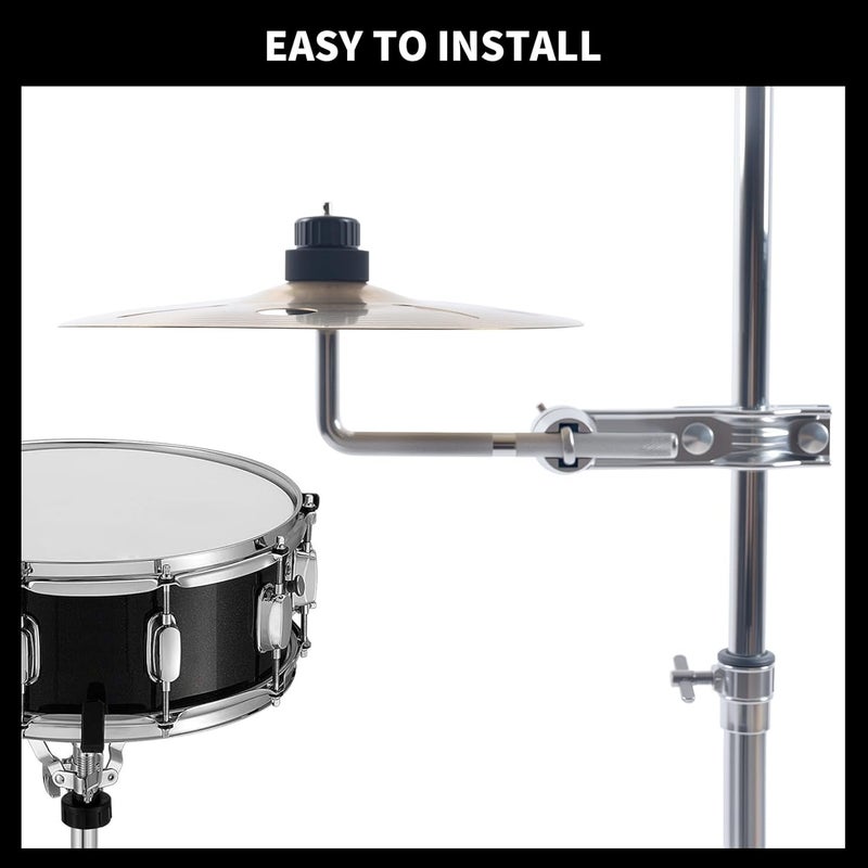 Seteol Cymbal Boom Arm Holder with Clamp, L-Arm Rod with Bracket Holder Extension Arm Attachment, Cymbal Stand Mount for Drum Hardware Cymbal Stand Percussion Instrument Accessories (Short/18CM Arm) - Image 3